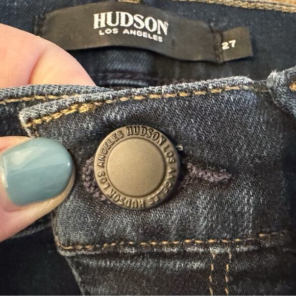 Hudson Barbara Super Skinny Jeans women size 27 Blue Dark Wash high rise Bodycon - Picture 5 of 11